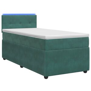 vidaXL Boxspringbett mit Matratze Dunkelgr&uuml;n 90 x 190 cm Samt