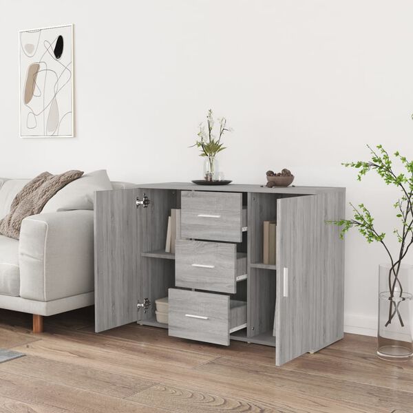 vidaXL Sideboard Grau Sonoma 91x29,5x65 cm Holzwerkstoff