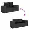 vidaXL Gartensofa-set mit Kissen 11 pcs Schwarz Poly-Rattan
