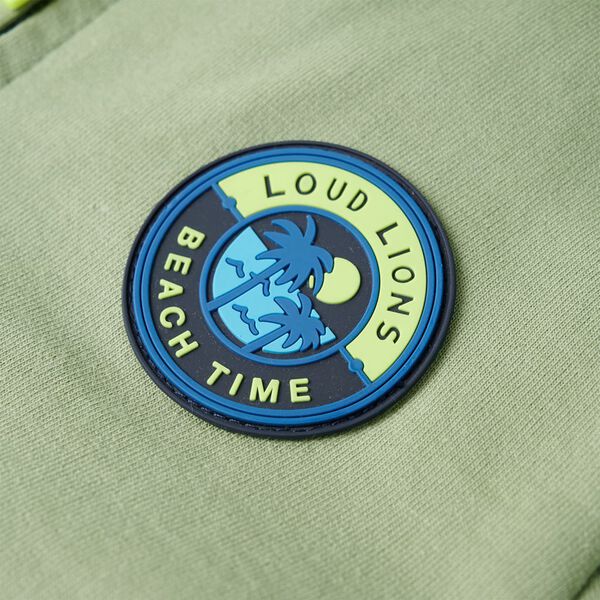 Kinder-Kapuzenpullover mit Rei&szlig;verschluss Helles Khaki 116