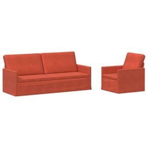 vidaXL Sofa-Set 2 pcs Rot-Orange Cordstoff