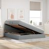 vidaXL Bett mit Stauraum und LED mit LED Hellgrau 160 x 200 cm Stoff