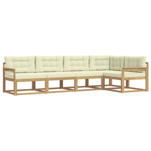 vidaXL Outdoor-Sofagarnitur mit Kissen 4 pcs Wei&szlig; und Creme Polyester