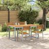 vidaXL Garten Essgruppe 5 pcs Grau Massivholz Akazie