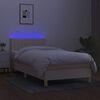 vidaXL Boxspringbett mit Matratze & LED Creme 100x200 cm Stoff