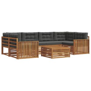 vidaXL Outdoor-Sofagarnitur 7 stk. Natur und Anthrazit