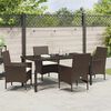 vidaXL Garten Essgruppe mit Kissen 5 pcs Braun Poly-Rattan