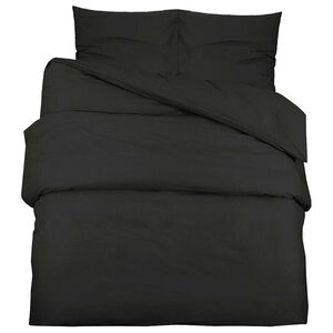 vidaXL Bettw&auml;sche-Set Schwarz 240x220 cm Baumwolle