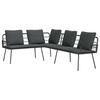vidaXL Gartensofa-set 2 pcs Schwarz Poly-Rattan