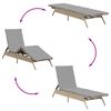 vidaXL Sonnenliegen mit Auflagen 2 Stk. Beige Poly Rattan