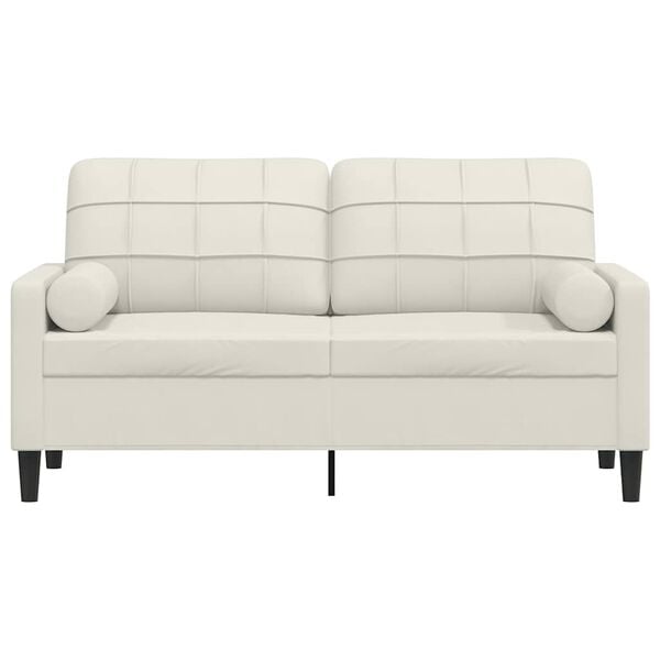 vidaXL 2-Sitzer-Sofa mit Zierkissen Creme 140 cm Samt