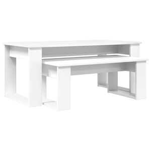 vidaXL Kaffeetisch Set 2 stk. Wei&szlig; 100 x 50 x 42 cm Holzwerkstoff