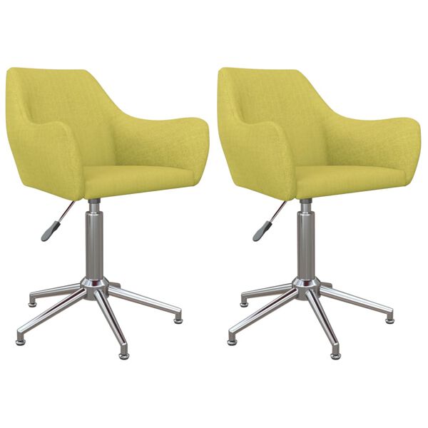 vidaXL Esszimmerst&uuml;hle 2 Stk. Drehbar Gr&uuml;n Stoff