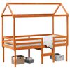 vidaXL Hochbett mit Dach Wachsbraun 75x190 cm Massivholz Kiefer