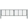 vidaXL Maschen-Gartentor verzinkter Stahl 400 x 100 cm Grau