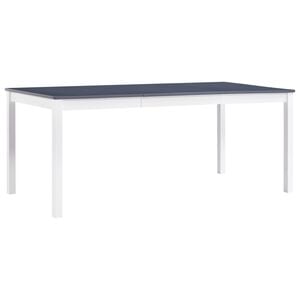 vidaXL Esstisch Wei&szlig; und Grau 180 x 90 x 73 cm Kiefernholz
