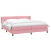vidaXL Boxspringbett mit Matratzen Rosa 200x210 cm Samt