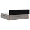 vidaXL Bett mit Stauraum und LED mit Matratze Taupe 200 x 200 cm Stoff