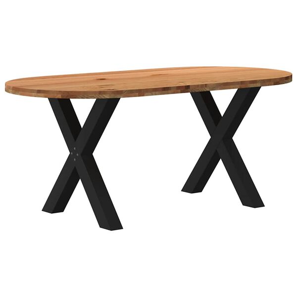 vidaXL Esstisch Hellbraun 180x90x74 cm Massivholz Eiche Oval
