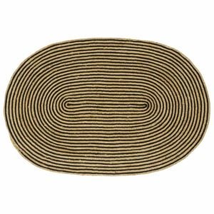 vidaXL Bereichsteppich Natur und Schwarz 122 x 183 cm Jute