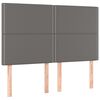 vidaXL Kopfteil Grau 144x5x118/128 cm Kunstleder