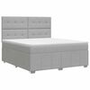 vidaXL Boxspringbett mit Matratze Hellgrau 140 x 190 cm Stoff
