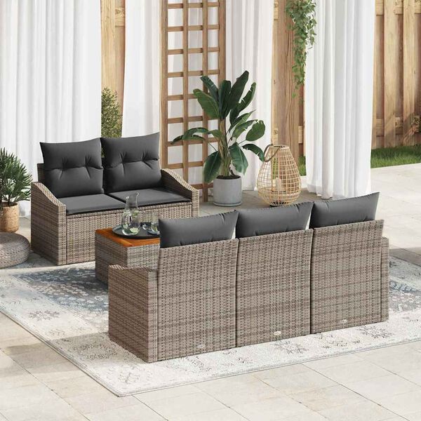 vidaXL Garten-Sofa-Set 6 pcs Grau