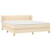vidaXL Boxspringbett mit Matratze Creme 160x200 cm Stoff