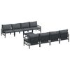 vidaXL Garten-Sofa-Set mit Kissen 9 pcs Anthrazit Stahl & Stoff