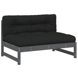 vidaXL Mittelsofa Grau 120x80 cm Massivholz Kiefer
