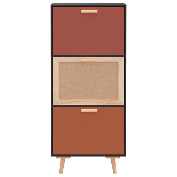 vidaXL Schuhschrank Schwarz 52x25x120 cm Holzwerkstoff