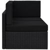vidaXL Modulares 2-Sitzer-Sofa Poly Rattan Schwarz
