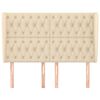 vidaXL Kopfteil mit Ohren Creme 147x23x118/128 cm Stoff