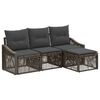 vidaXL Gartensofa-set 4 pcs Grau Poly-Rattan
