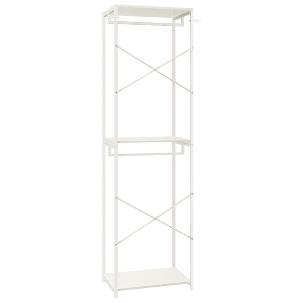 vidaXL Kleiderschrank Wei&szlig; 60x40x213 cm Metall Holzwerkstoff