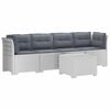 vidaXL 4-Sitzer Gartensofa mit Kissen Rattan Look PP Wei&szlig;