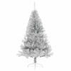 vidaXL K&uuml;nstlicher vorbeleuchteter Weihnachtsbaum Silber 150 cm PET