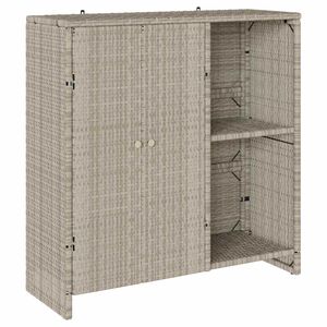 vidaXL Aufbewahrungsschrank mit T&uuml;r Hellgrau 100 x 36 x 102 cm Rattan