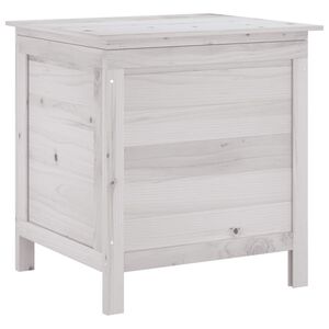 vidaXL Gartentruhe Weiß 50x49x56,5 cm Massivholz Tanne