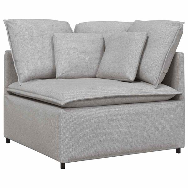 vidaXL Modulares Sofa mit Kissen Stoff Wolkengrau