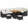vidaXL Garten-Sofa-Set mit Kissen mit Speicher 9 pcs Schwarz und Creme