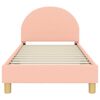 vidaXL Kinderbettgestell mit Kopfteil Rosa 80 x 160 cm Schafstoff