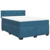 vidaXL Boxspringbett mit Matratze Blau 160x200 cm Samt