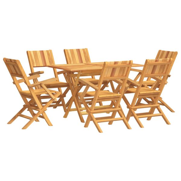 vidaXL 7-tlg. Garten-Essgruppe Massivholz Teak