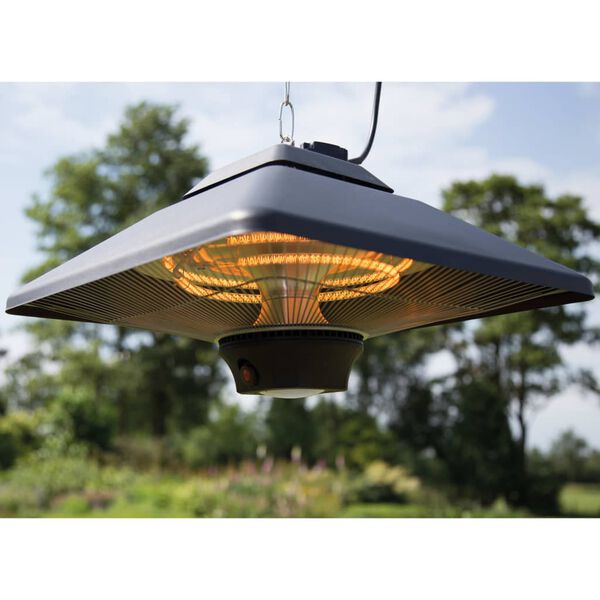 Sunred Deckenheizstrahler Spica Square 2000 W Halogen Schwarz CE17SQ-B
