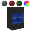 vidaXL TV-Wandschrank mit LED-Leuchten Schwarz 40x30x60,5 cm