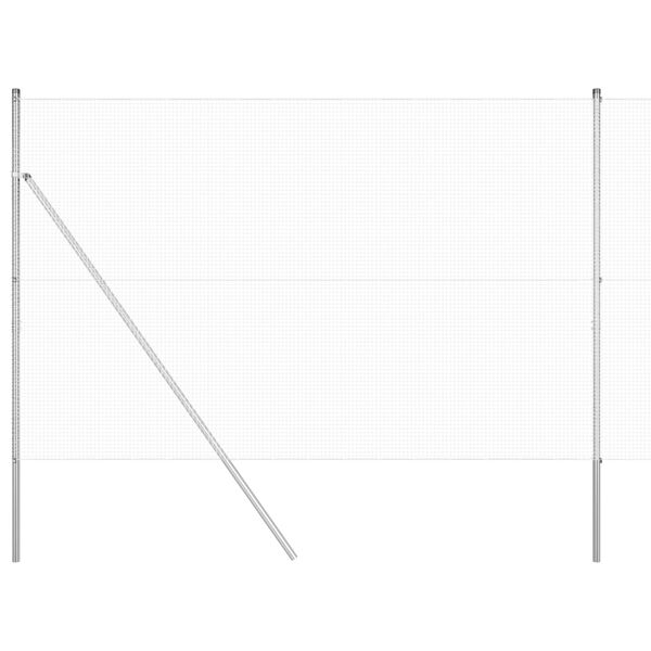 vidaXL Geschwei&szlig;ter Drahtzaun Silber 1,6 x 50 m