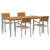 vidaXL Garten Essgruppe 5 pcs Grau Massivholz Akazie