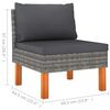 vidaXL 10-tlg. Garten-Lounge-Set Poly Rattan und Eukalyptusholz Grau