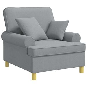 vidaXL XL-Sessel mit Kissen Hellgrau Stoff